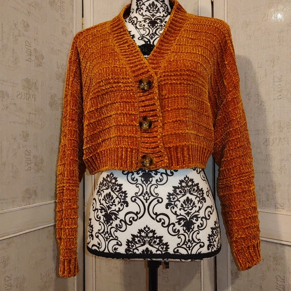 Forever 21 Sweaters - ❤️Chanelle Cropped Cardigan Small color Rust